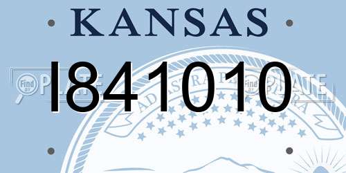 I841010 Kansas License Plate