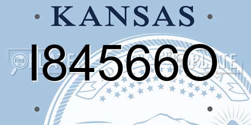 I84566O Kansas License Plate