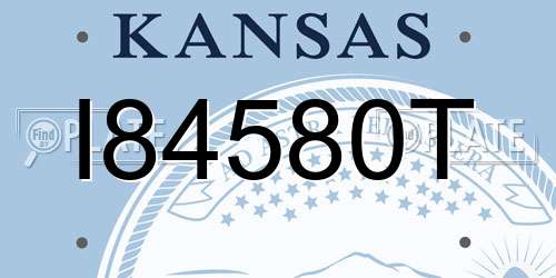 I84580T Kansas License Plate