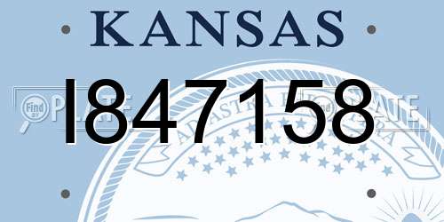 I847158 Kansas License Plate