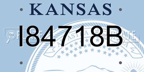 I84718B Kansas License Plate