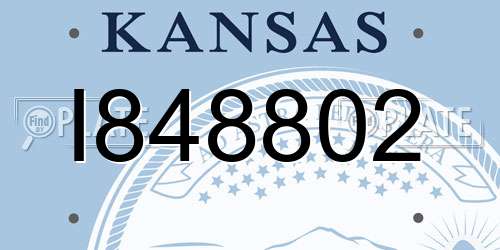 I848802 Kansas License Plate