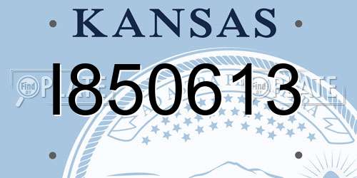 I850613 Kansas License Plate