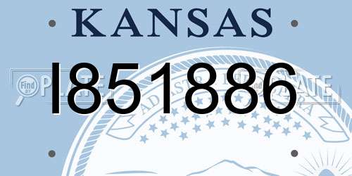I851886 Kansas License Plate