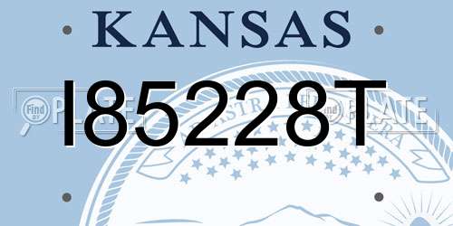 I85228T Kansas License Plate