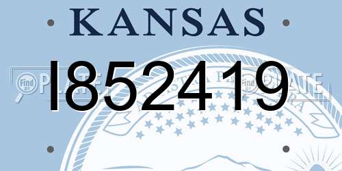 I852419 Kansas License Plate