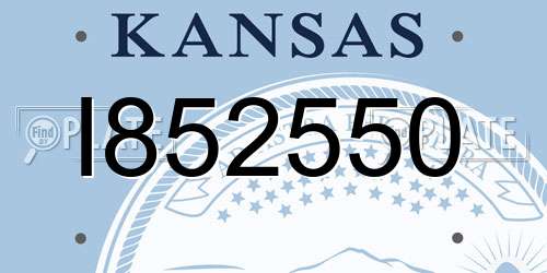 I852550 Kansas License Plate