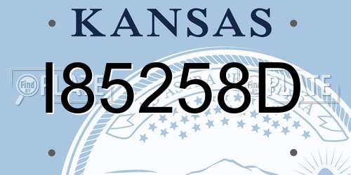 I85258D Kansas License Plate