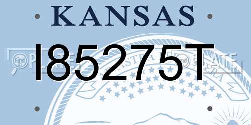 I85275T Kansas License Plate