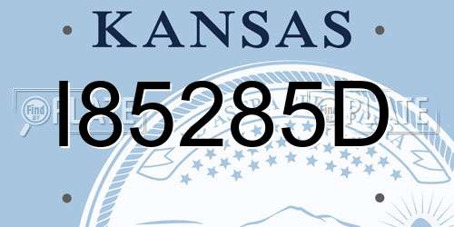 I85285D Kansas License Plate