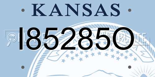 I85285O Kansas License Plate