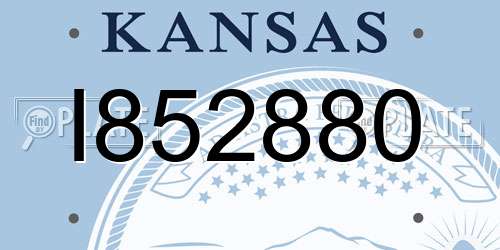 I852880 Kansas License Plate