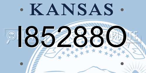 I85288O Kansas License Plate