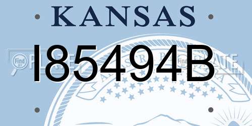 I85494B Kansas License Plate