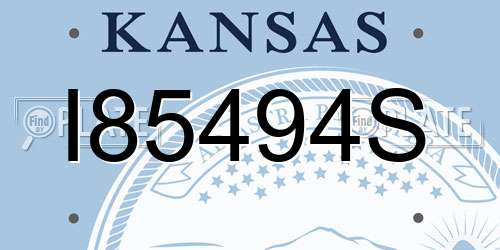 I85494S Kansas License Plate
