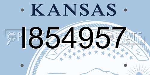 I854957 Kansas License Plate