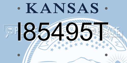 I85495T Kansas License Plate