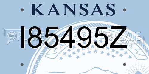 I85495Z Kansas License Plate