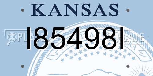 I85498I Kansas License Plate