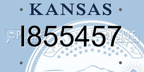 I855457 Kansas License Plate