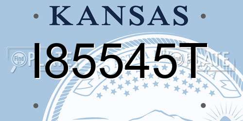 I85545T Kansas License Plate