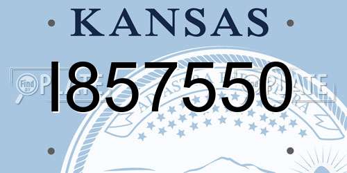 I857550 Kansas License Plate