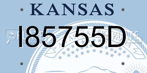 I85755D Kansas License Plate