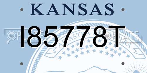 I85778T Kansas License Plate