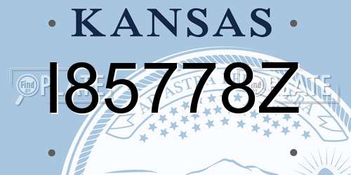 I85778Z Kansas License Plate