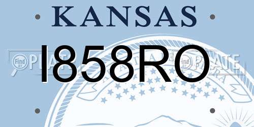 I858RO Kansas License Plate