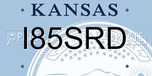 I85SRD Kansas License Plate