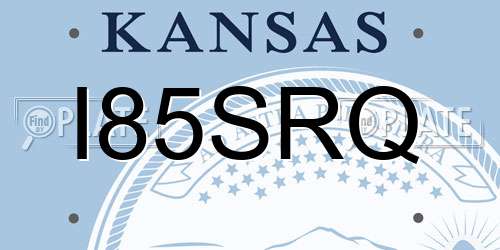 I85SRQ Kansas License Plate