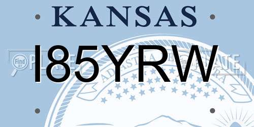 I85YRW Kansas License Plate