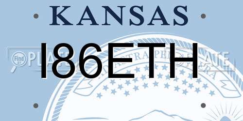 I86ETH Kansas License Plate
