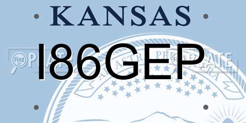 I86GEP Kansas License Plate
