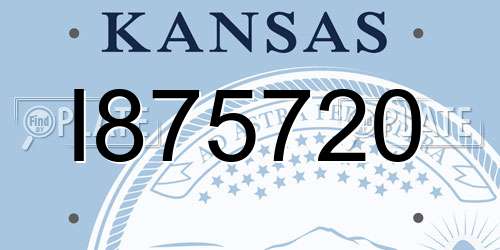 I875720 Kansas License Plate