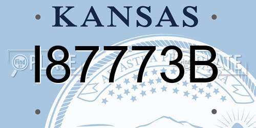 I87773B Kansas License Plate