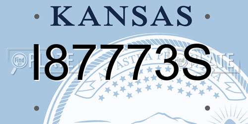 I87773S Kansas License Plate