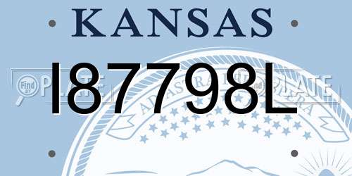 I87798L Kansas License Plate