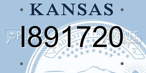I891720 Kansas License Plate