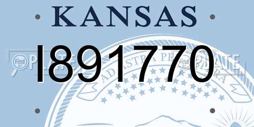 I891770 Kansas License Plate