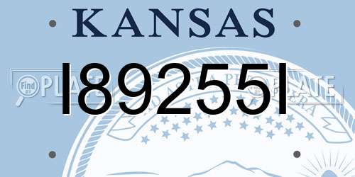 I89255I Kansas License Plate