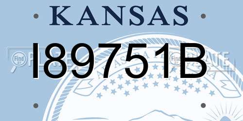 I89751B Kansas License Plate