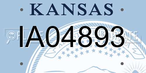 IA04893 Kansas License Plate