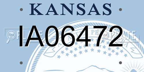 IA06472 Kansas License Plate
