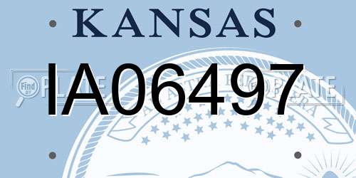 IA06497 Kansas License Plate