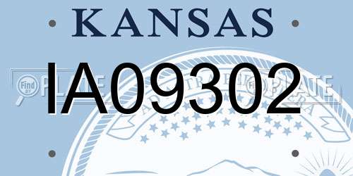 IA09302 Kansas License Plate