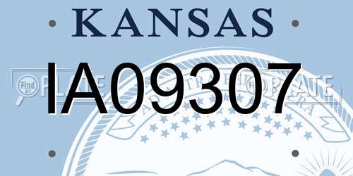 IA09307 Kansas License Plate