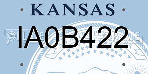IA0B422 Kansas License Plate