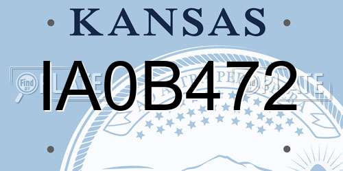 IA0B472 Kansas License Plate